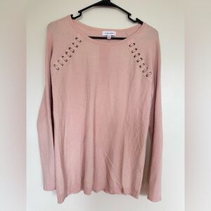 Calvin Klein Womens Sweater Size Small pink pullover stretch GUC